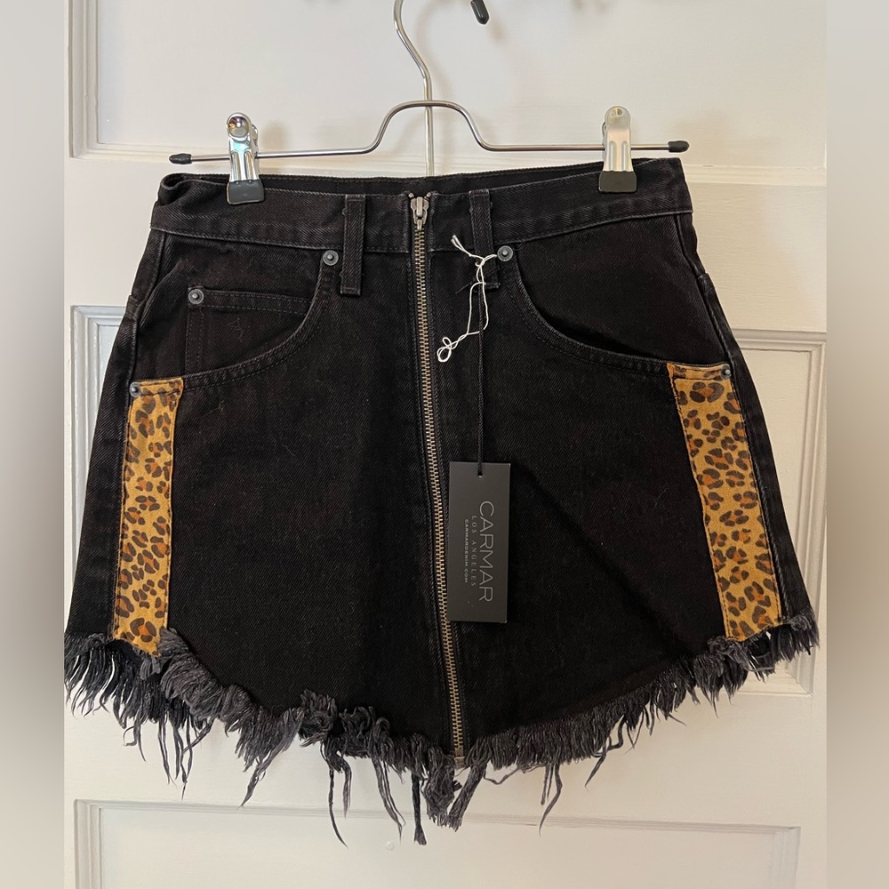 LAST CHANCE! Carmar punk denim mini skirt
